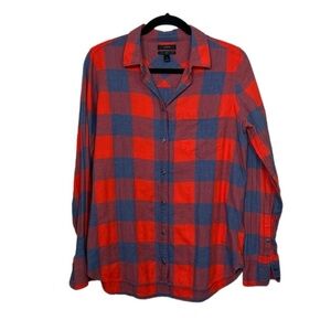 J. Crew Boy Shirt In Fiery Sunset Buffalo Check sz 8